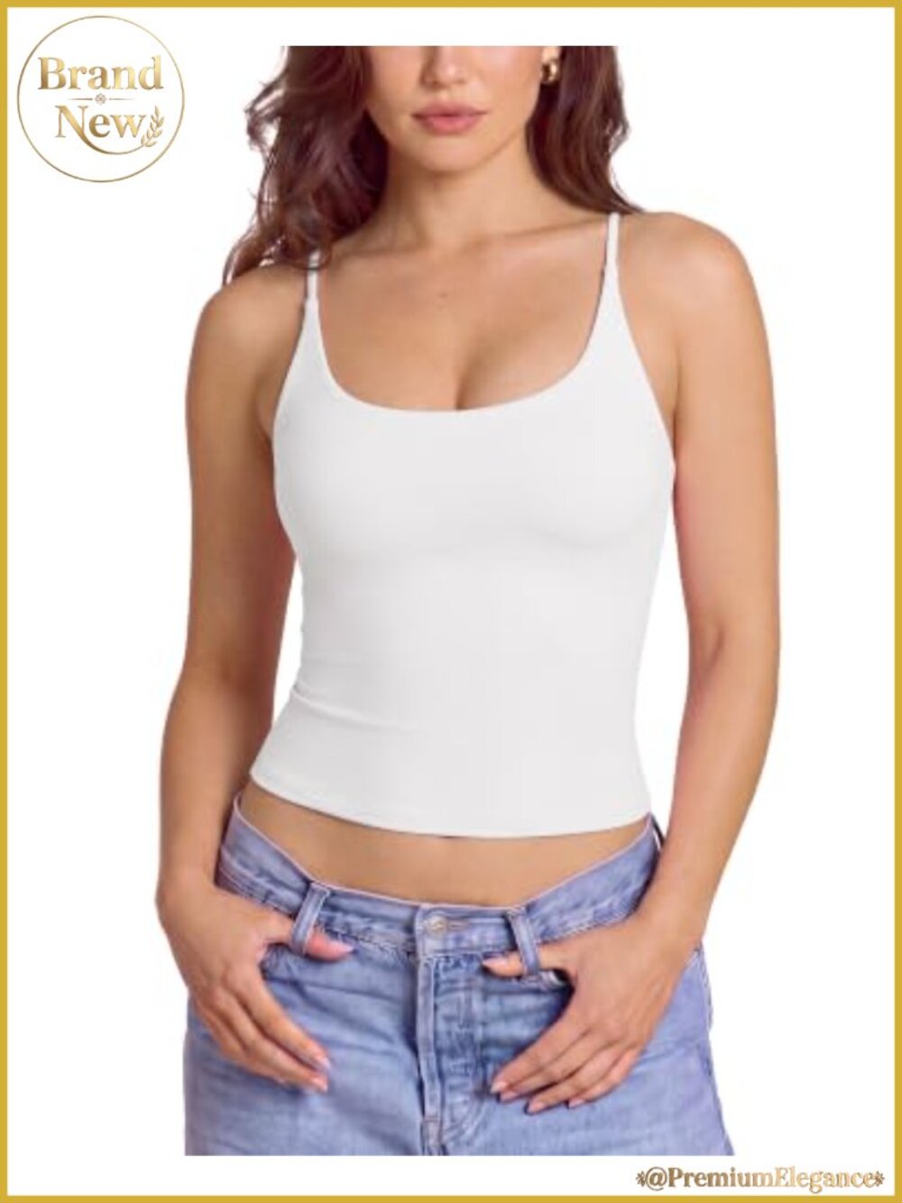 Women's Padded Scoop Neck Tank Top Camisole